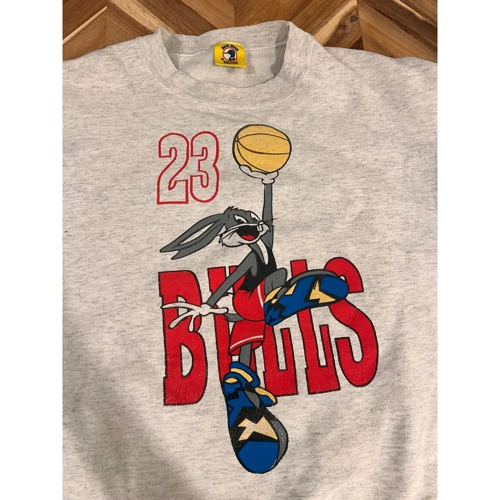 RARE‎ Vintage Bulls Bugs Bunny Jordan Crewneck Made In USA